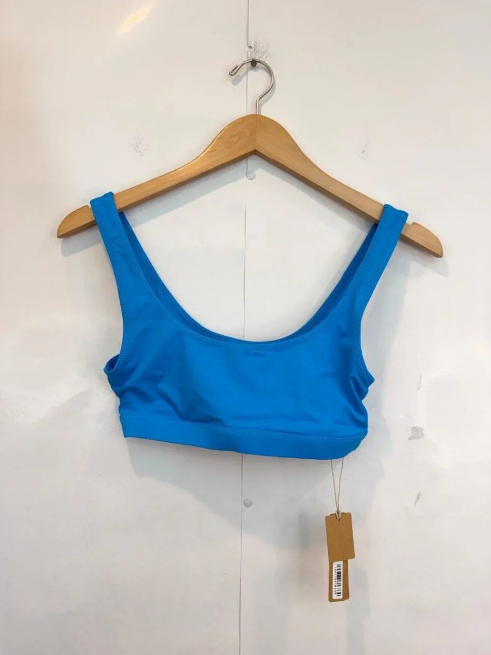 SKIMS Recycled Swim Tank Bikini Top + Mid Waist Bottom Turqouise Blue Small